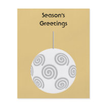 White Christmas Bauble. On Gold Colour. Personalized Flyer