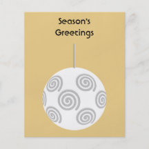 White Christmas Bauble. On Gold Colour. Personalized Flyer