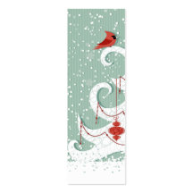 White Christmas Bookmark Business Card
