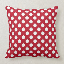 White Christmas Ornament Pattern on Dark Pink pillows