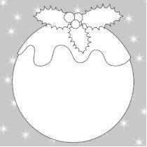 White Christmas Pudding with Stars. Acrylic Cut Out