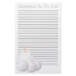 White Christmas To Do List Template Personalized Stationery