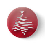 White Christmas Tree Pinback Buttons