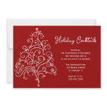 White Christmas Tree Holiday Cocktail Party Invite