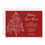 White Christmas Tree Holiday Open House Invitation