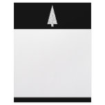 White Christmas Tree. On Black. Stylish. Personalized Letterhead