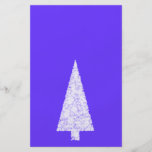 White Christmas Tree. On Blue - Purple. Personalized Flyer