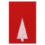 White Christmas Tree. On Red. Modern. Full Color Flyer