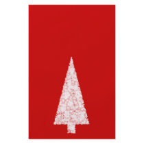 White Christmas Tree. On Red. Modern. Full Color Flyer