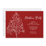 White Christmas Tree Party Invitation