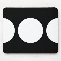 White Circles on Black Mouse Pads