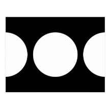 White Circles on Black Postcard