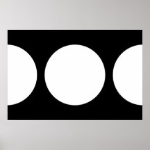 White Circles on Black Poster