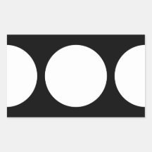 White Circles on Black Rectangular Sticker