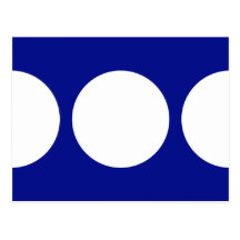 White Circles on Blue Postcards