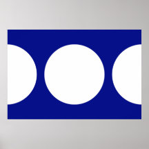 White Circles on Blue Print