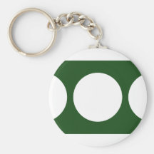 White Circles on Green Keychains