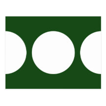 White Circles on Green Post Card