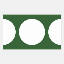 White Circles on Green Rectangle Stickers