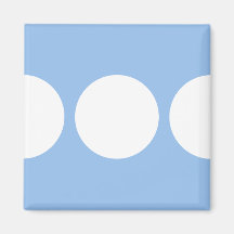 White Circles on Light Blue Refrigerator Magnet