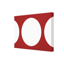 White Circles on Red Gallery Wrap Canvas