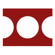 White Circles on Red Postcard