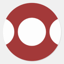 White Circles on Red Round Stickers