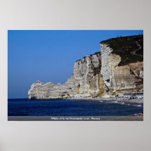 White cliffs on Normandy coast, France Print