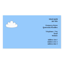 White Cloud motif. On Blue. Business Cards
