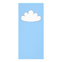 White Cloud motif. On Blue. Custom Rack Card