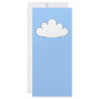 White Cloud motif. On Blue. Custom Rack Card