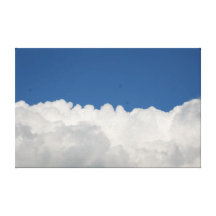 White Clouds on Blue Sky Stretched Canvas Print