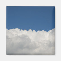 White Clouds on Blue Sky Fridge Magnet