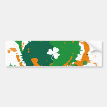 White Clover With Ink Background Bumper Stickers