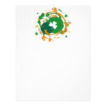 White Clover With Ink Background Customized Letterhead