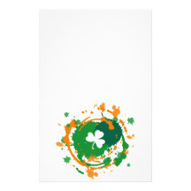 White Clover With Ink Background Stationery Design