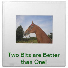 White Cocktail Napkins with Saddlebred