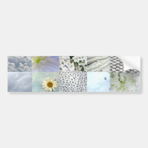 White Colour Photograph Collage Bumper Stickers