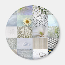 White Colour Photograph Collage Magnet