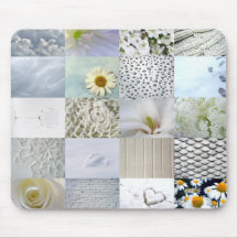 White Colour Photograph Collage Mousepads