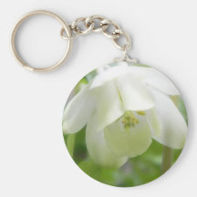 White Columbine Flower  - Aquilegia Keychains