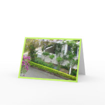 White Cottage Greeting Card