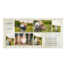 White Country Wedding Thank You Photo Cards
