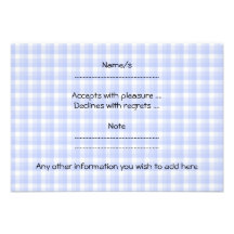 White Cow Cartoon. Blue gingham Background. Custom Announcements