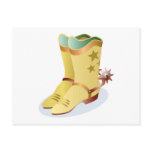 White Cowboy Boots with Riding Spurs Post Card