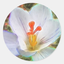 White Crocus Fantasy Sticker