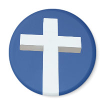 White Cross Refrigerator Magnets