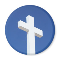 White Cross Refrigerator Magnet