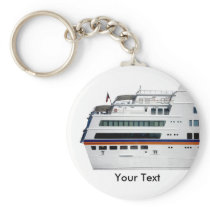 White Cruise Ship Covered Decks Keyring Key Chain