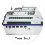 White Cruise Ship Covered Decks Sticker Name Tag